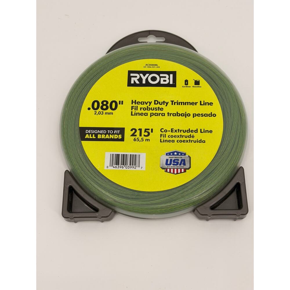 RYOBI .080 in x 215 ft Premium Spiral String Trimmer Line AC0080BL New